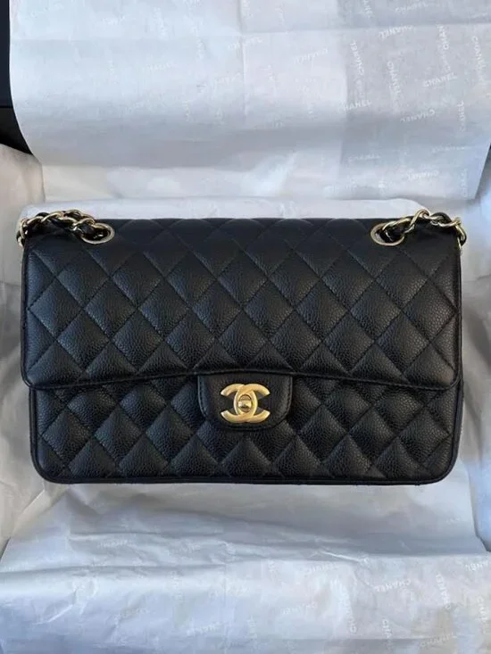CHANEL Classic Medium Quilted Caviar Black GHW - Picture 2 of 11